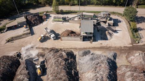 Bottom ash maturation platform at Sénerval, Strasbourg. © Séché Environnement. Photo : Sylvain Leurent