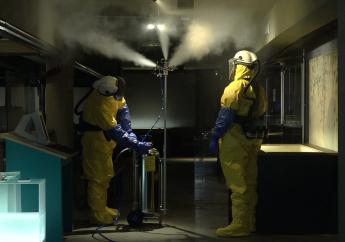 Descontaminación de la cripta de Notre-Dame de París, contaminada con plomo tras el incendio. © Séché Environnement. Foto : Joel Robine.