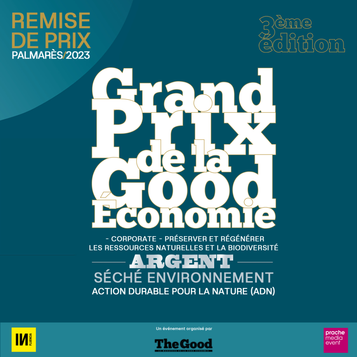 Grand Prix de la Good Économie 2023 : Séché Environnement remporte le Prix Argent dans la catégorie "Préserver et régénérer les ressources naturelles et la biodiversité"