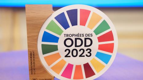 Entrega del Trofeo ODD 2023 a Séché Environnement en la categoría innovación sostenible. © Mathieu Delmestre - Pacte mondial Réseau France